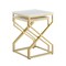 Mikio Square Marble Top Metal Base X-Leg Nesting End Table Set of 2
